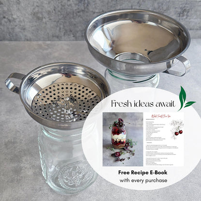 Funnel Set with Strainer for Wide and Regular Mouth Mason Jars