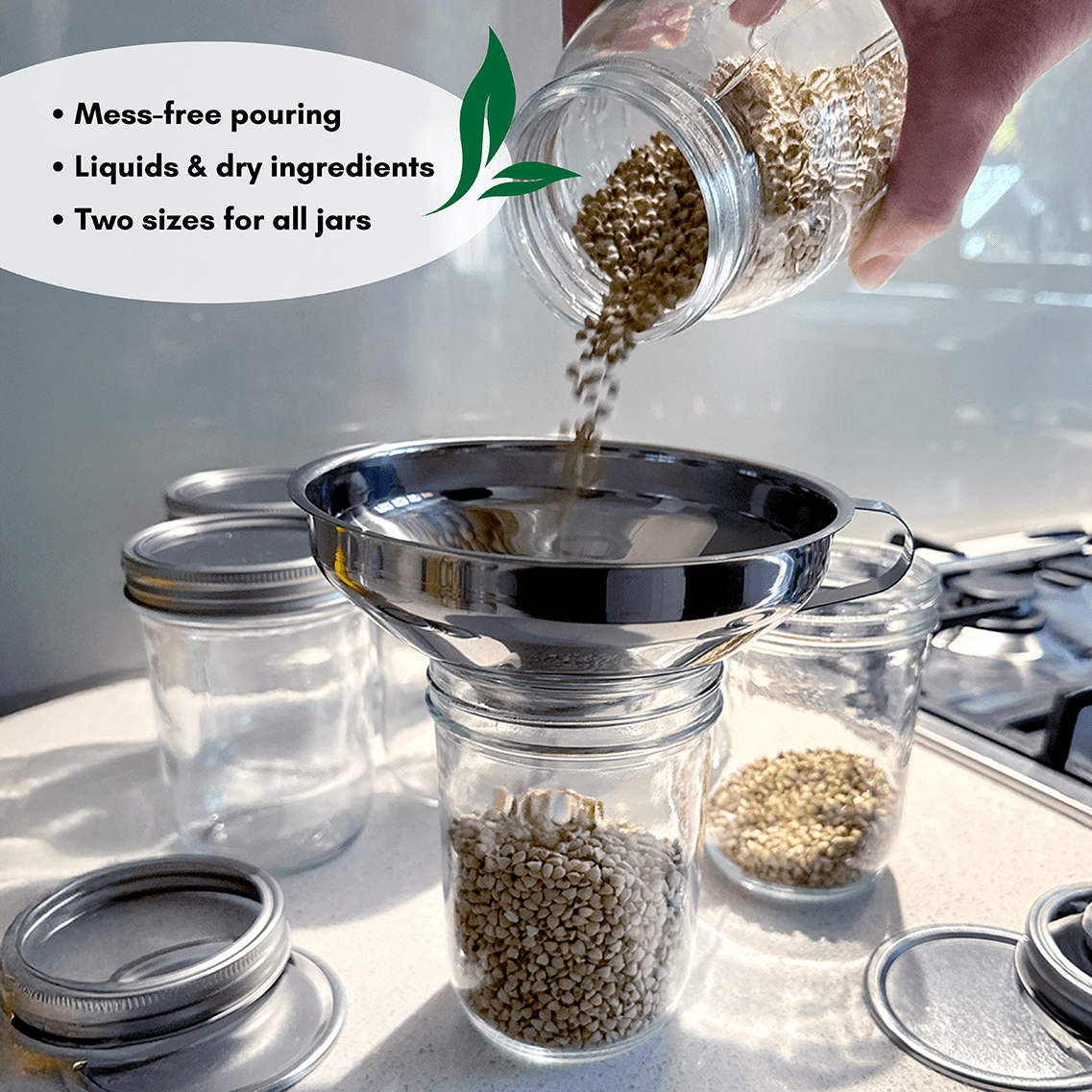 Funnel Set with Strainer for Wide and Regular Mouth Mason Jars