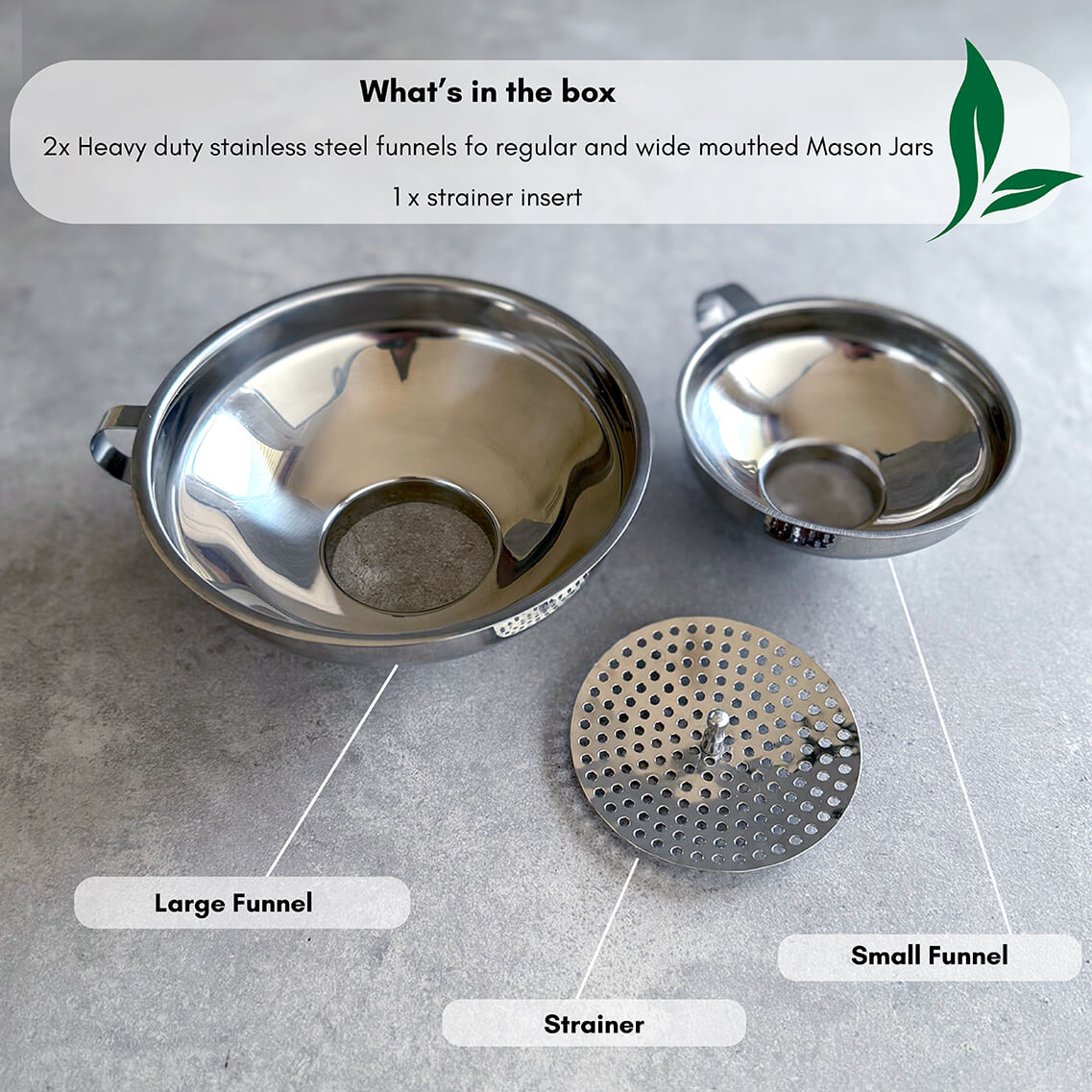 Funnel Set with Strainer for Wide and Regular Mouth Mason Jars