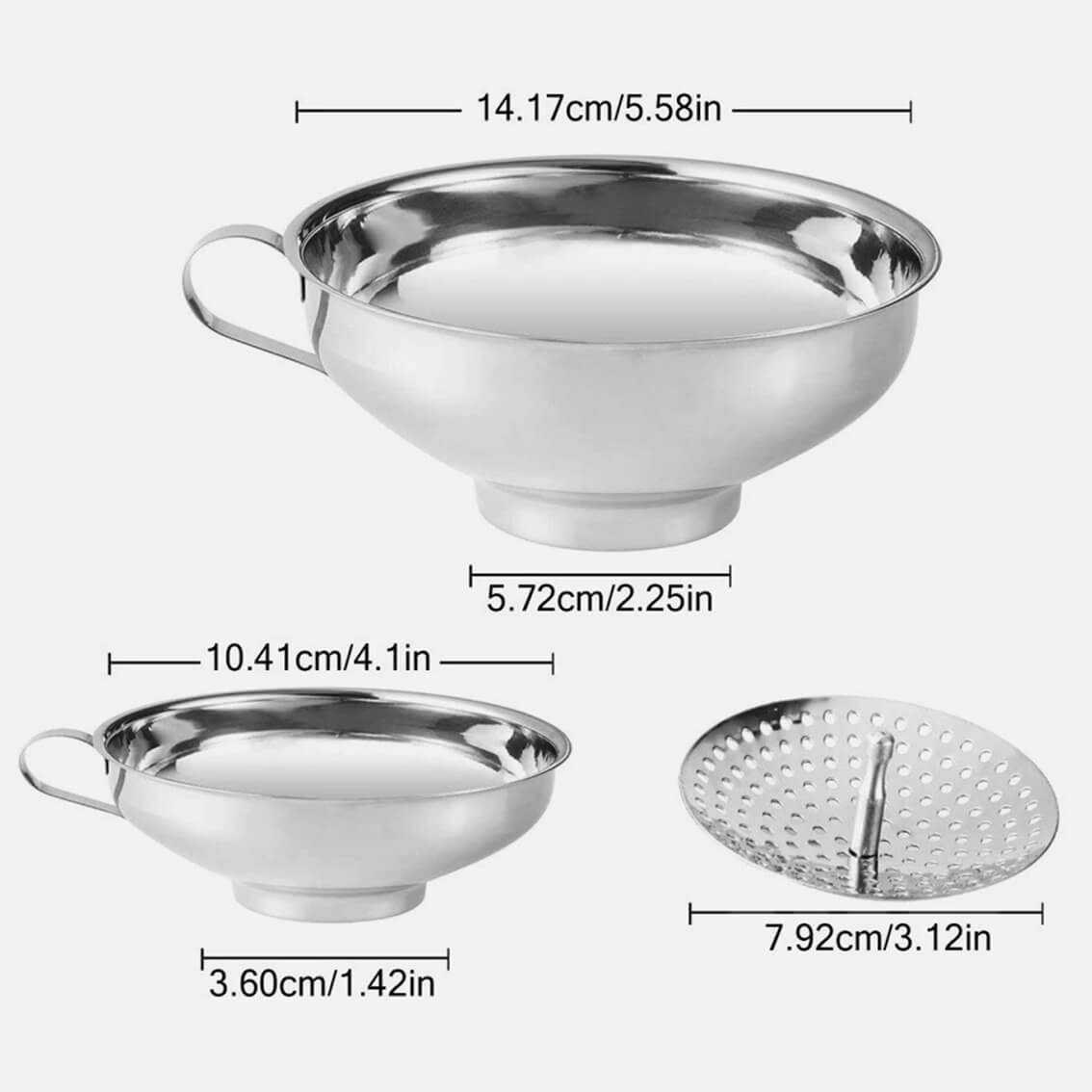 Funnel Set with Strainer for Wide and Regular Mouth Mason Jars