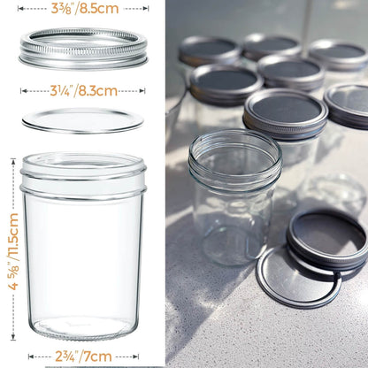 8 Pack Wide Mouth 16Oz Mason Jars