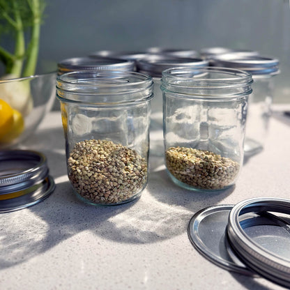 8 Pack Wide Mouth 16Oz Mason Jars